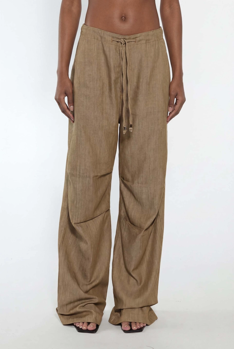 Calça Jeans Feminina Loose Fit Índigo Marrom 3