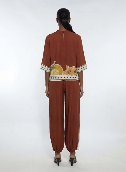 Calça Feminina Cintura Média Estampada - Aladin