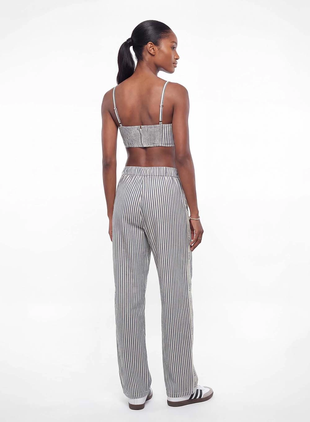 Calça Alfaiataria Feminina Loose Fit Listrada Estampados 2