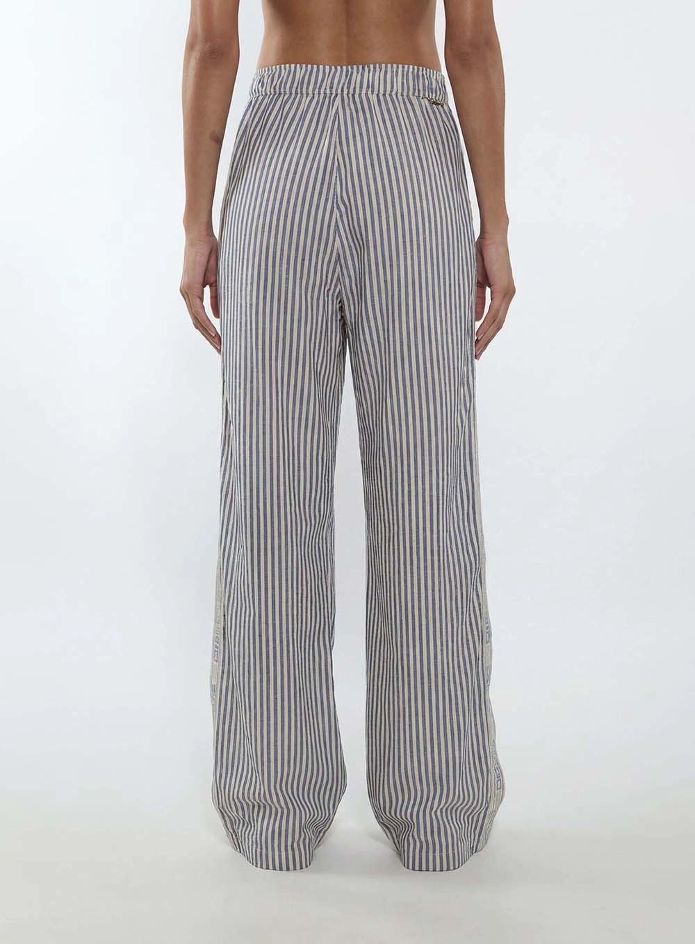 Calça Alfaiataria Feminina Loose Fit Listrada Estampados 4