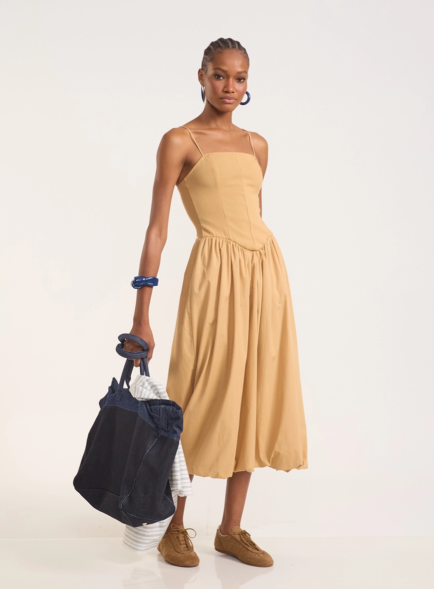 Vestido Midi Bustier Balloon