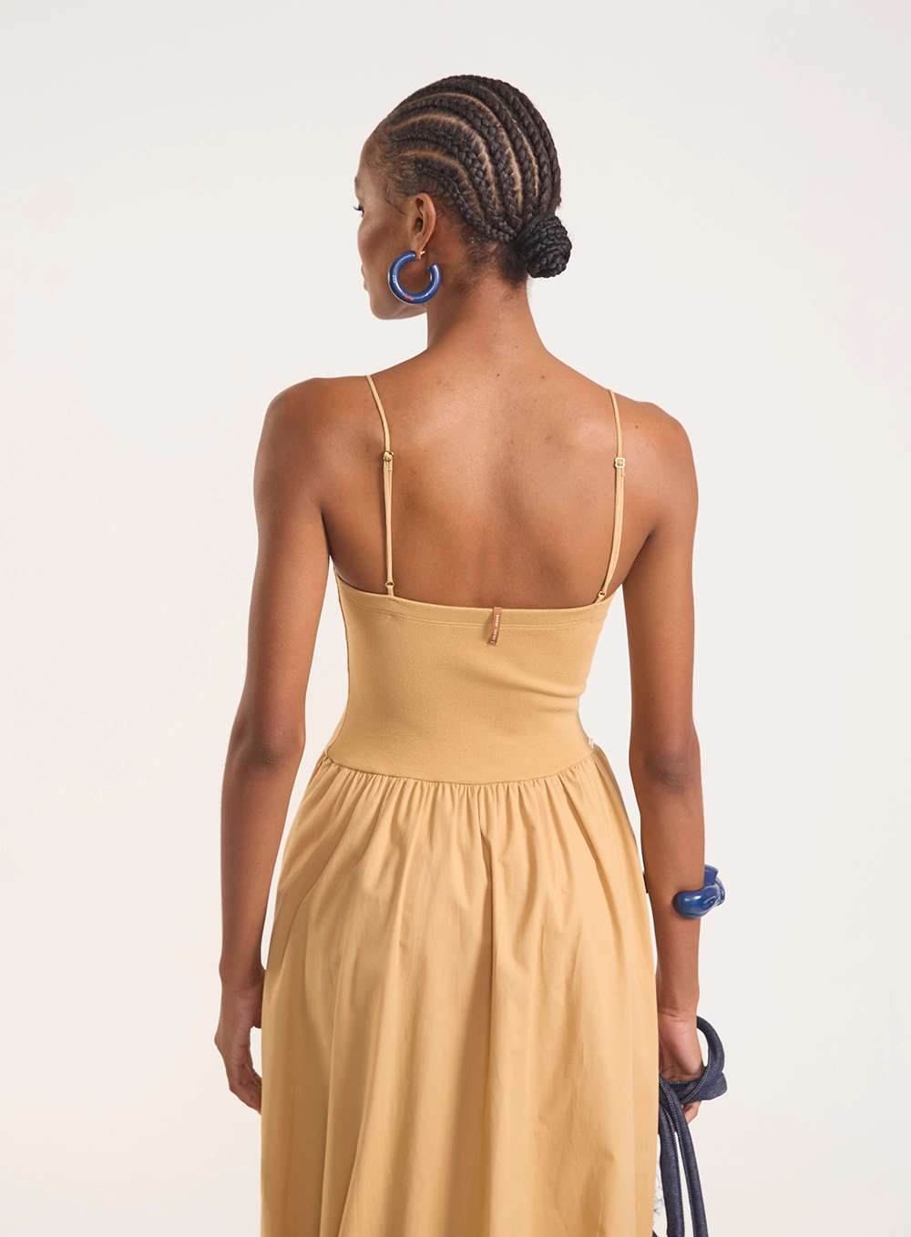 Vestido Midi Bustier Balloon Bege