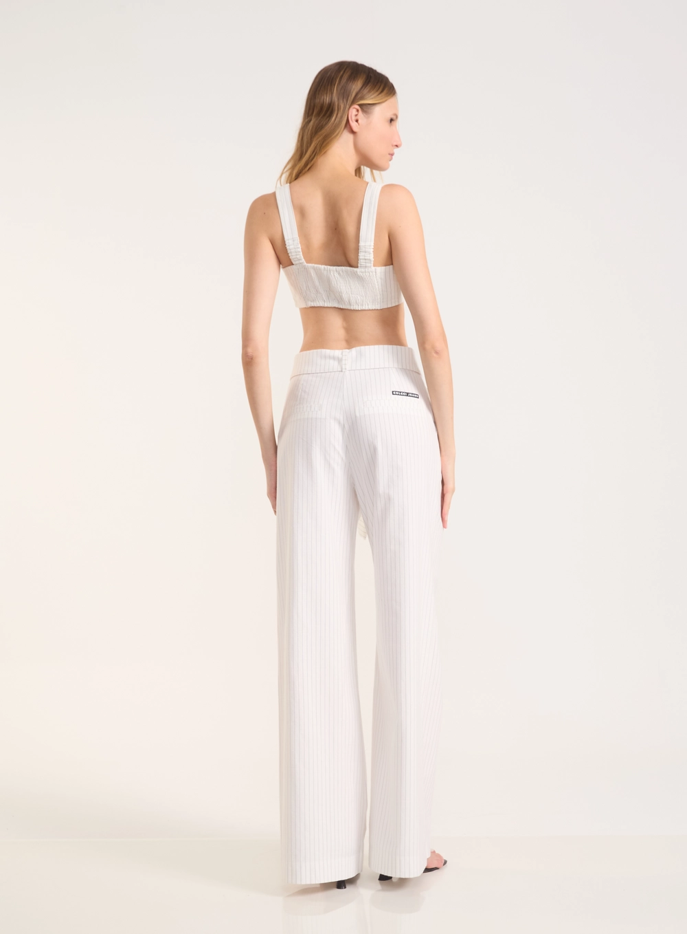Top Cropped Risca De Giz Com Lastex Estampados