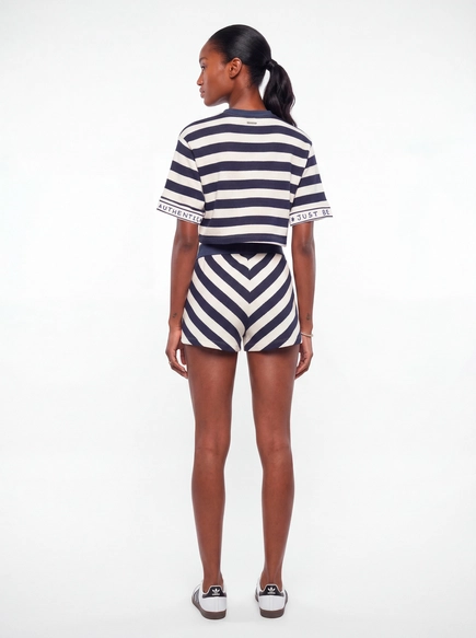 Short Comfort Malha Listrada Texturizada