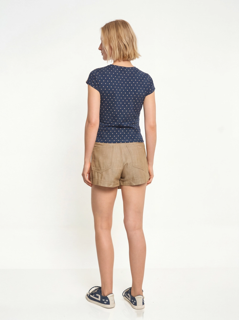 Camiseta Feminina Baby Look - Poá Navy Estampados 4