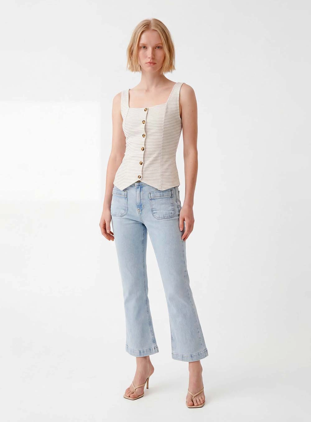 Blusa Slim Alfaiataria Listrada Estampados 4