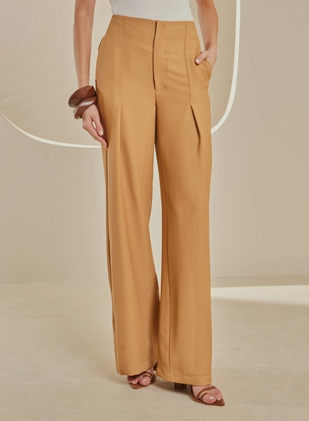 Calça Alfaiataria Feminina Reta Cintura Alta