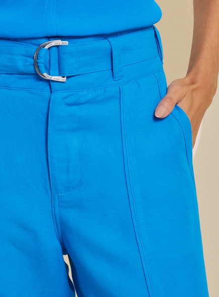 Calça Alfaiataria Feminina Reta Com Cinto