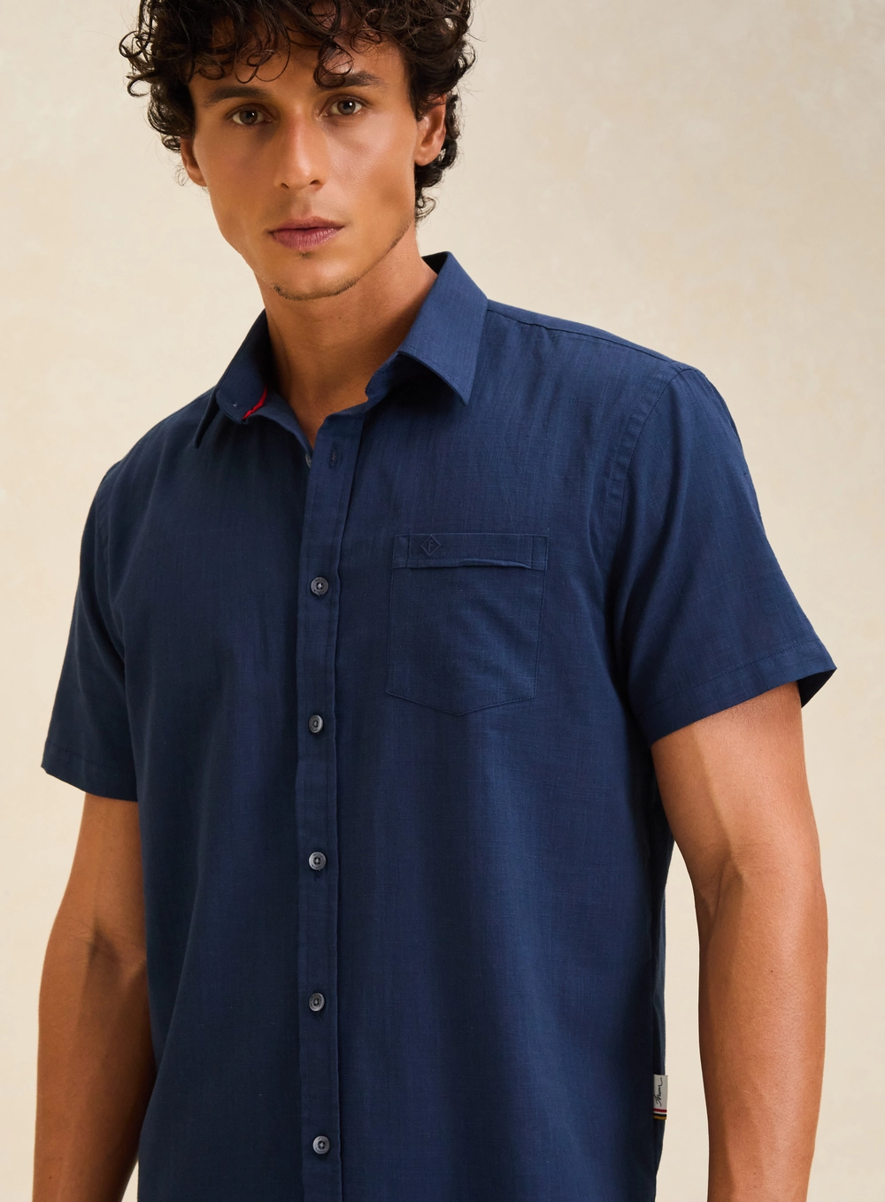 Camisa Masculina Relax Manga Curta Azul 4