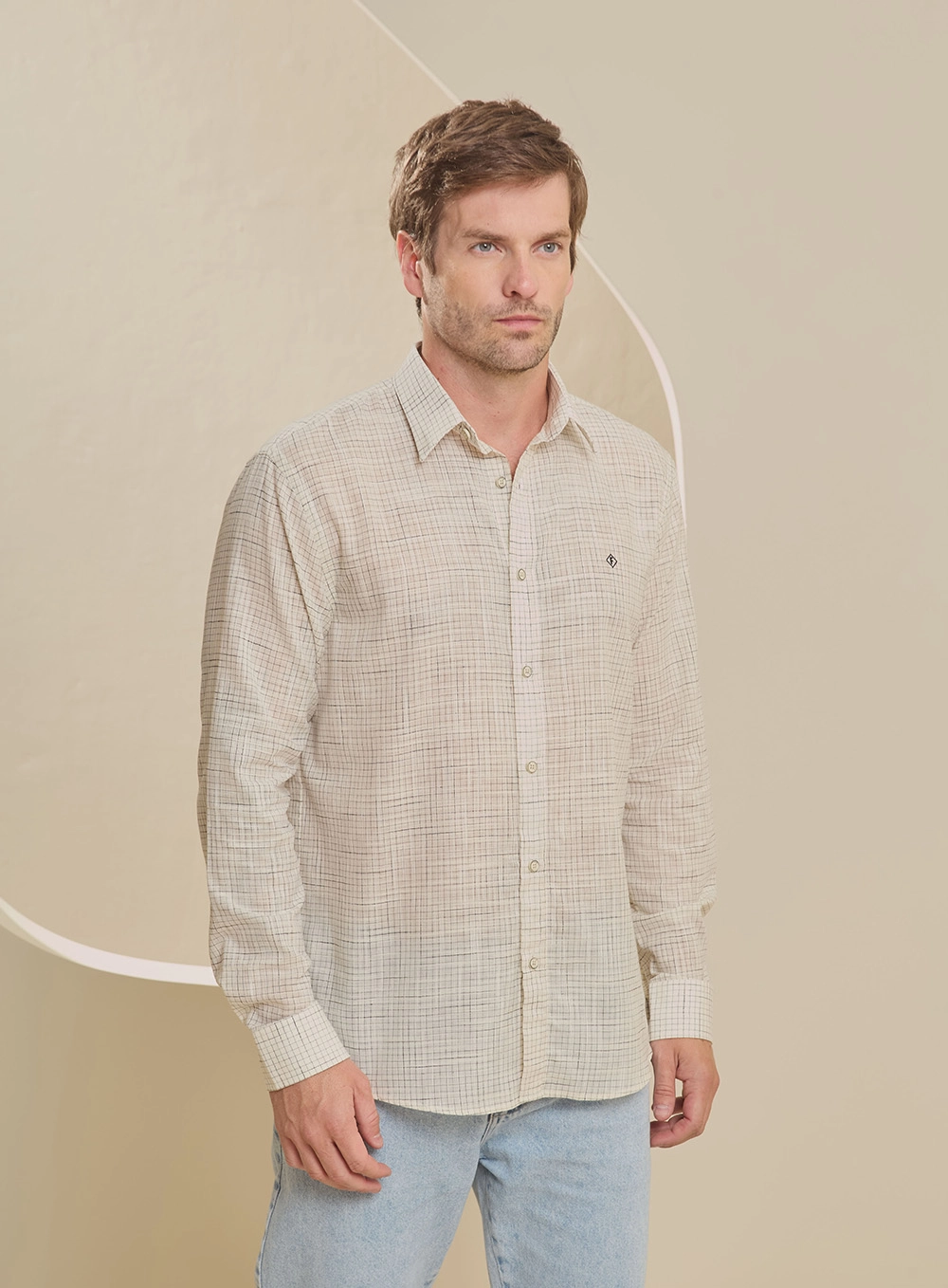 Camisa Masculina Relax Xadrez Estampados 1