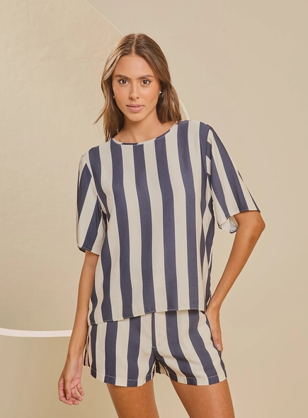 Camiseta Feminina Reta Listrada