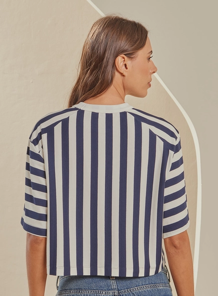 Camiseta Feminina Square Listrada
