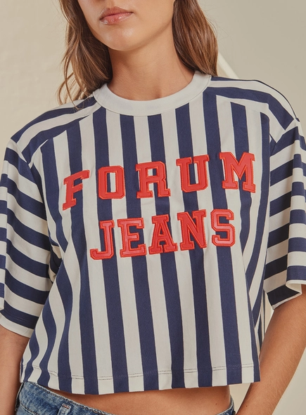 Camiseta Feminina Square Listrada