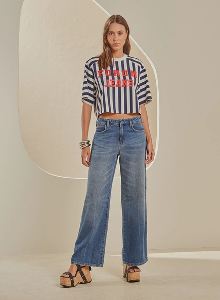 Camiseta Feminina Square Listrada