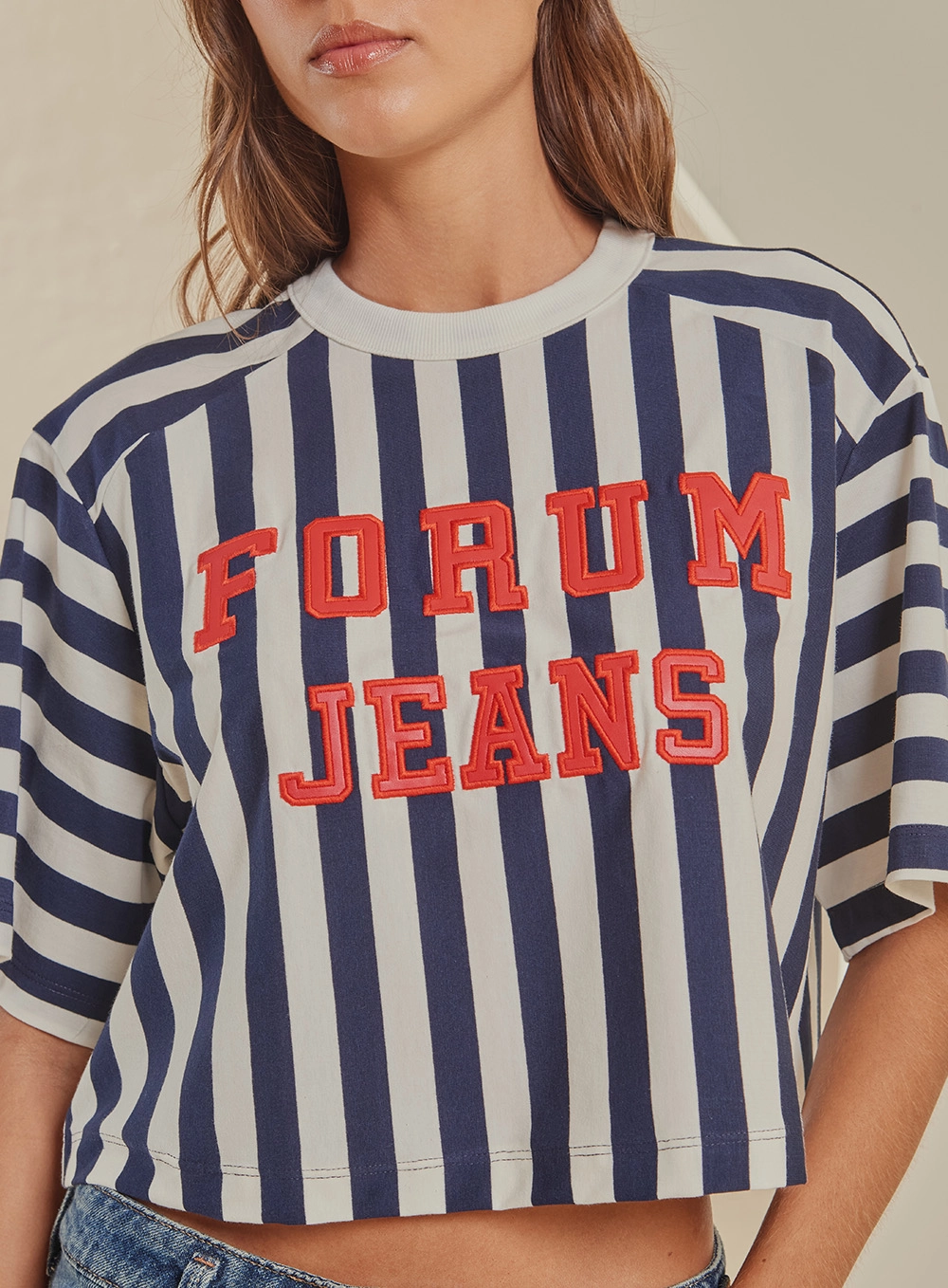 Camiseta Feminina Square Listrada Estampados 3