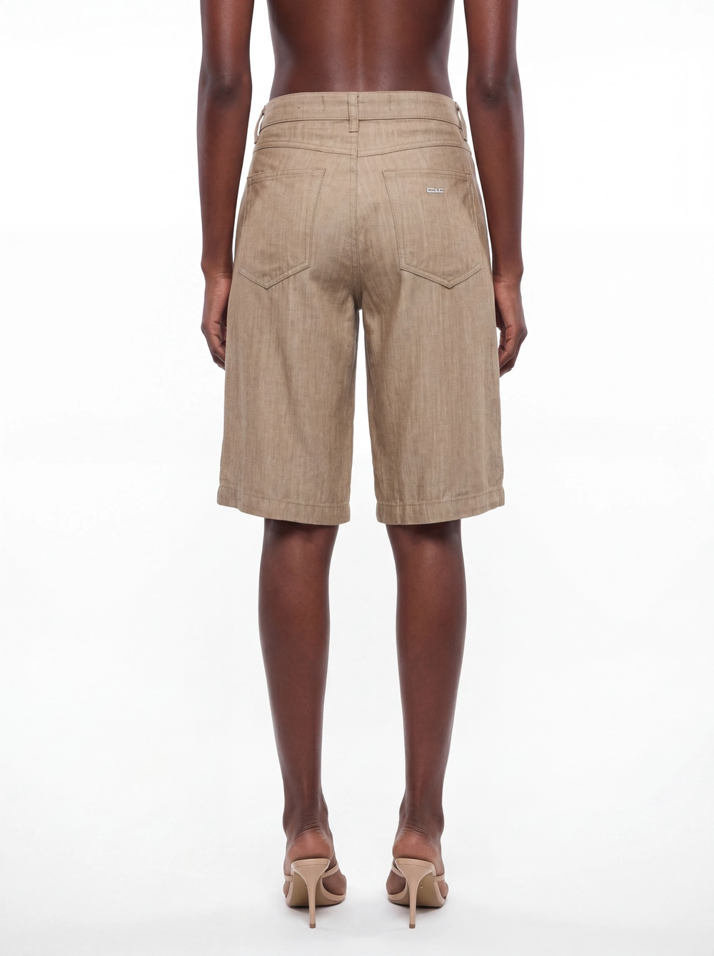 Bermuda Jeans Feminina Baggy Índigo Marrom 4