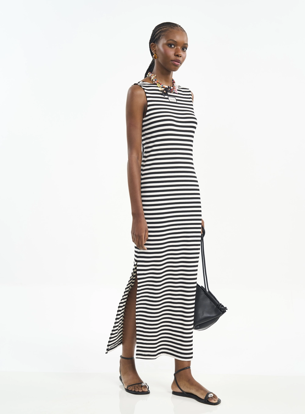 Vestido Longo Estampado Com Fenda Estampados