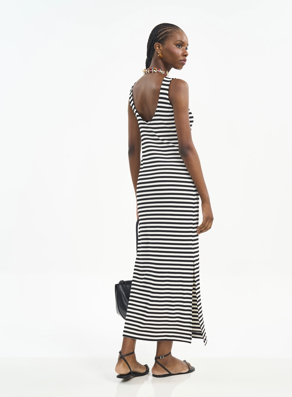 Vestido Longo Estampado Com Fenda Estampados