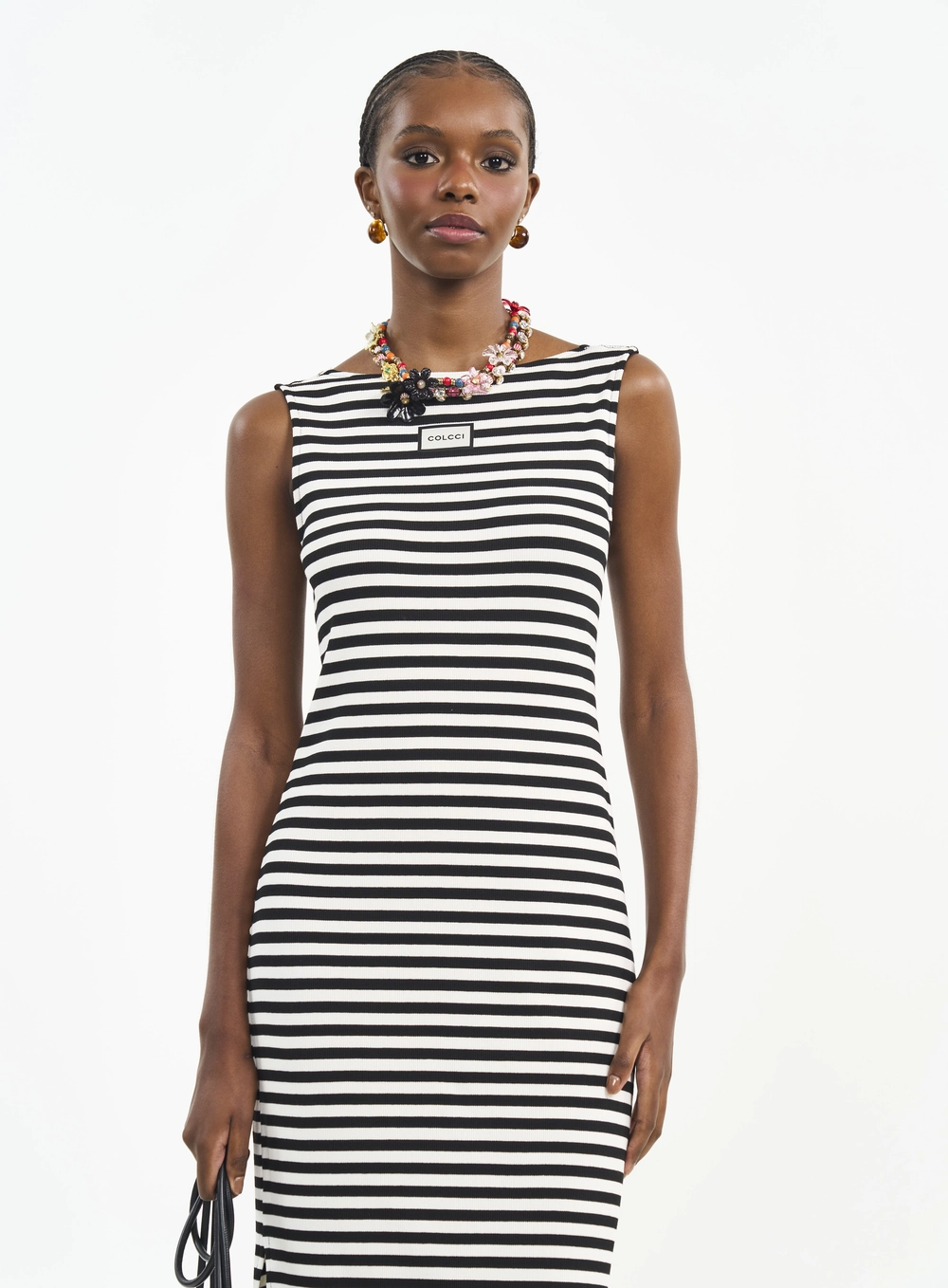 Vestido Longo Estampado Com Fenda Estampados