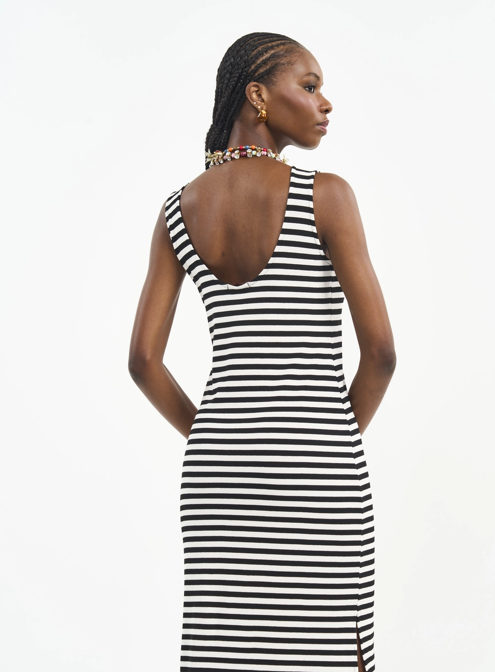 Vestido Longo Estampado Com Fenda Estampados
