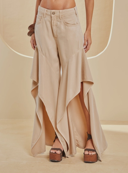 Calça Sarja Feminina Godê Mullet