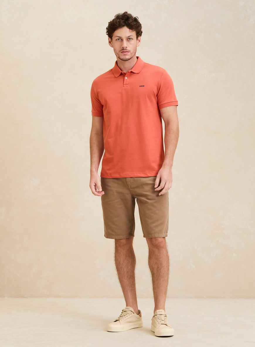 Polo Masculina Muscle Básica Laranja