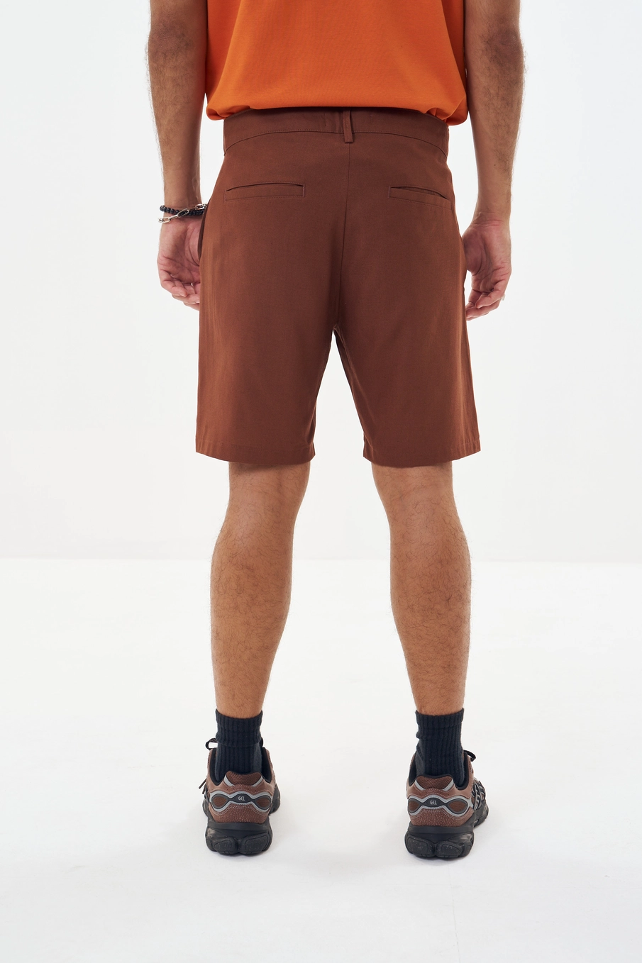 Bermuda Masculina Alfaiataria Marrom 4