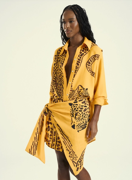 Short Feminino Com Amarração - Jungle Gold