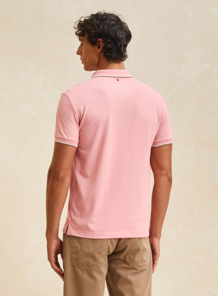 Polo Masculina Muscle Com Friso Rosa 2