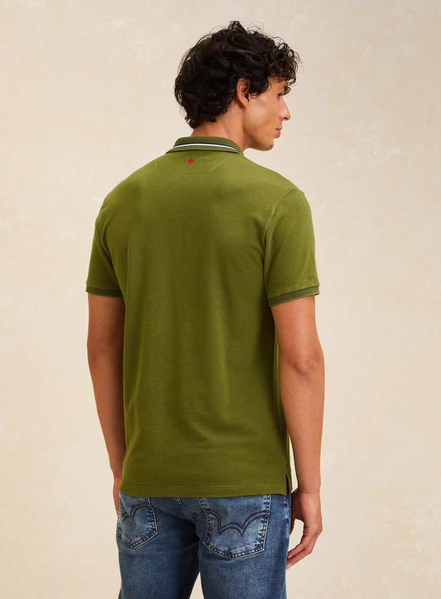 Polo Masculina Muscle Piquet Verde 2