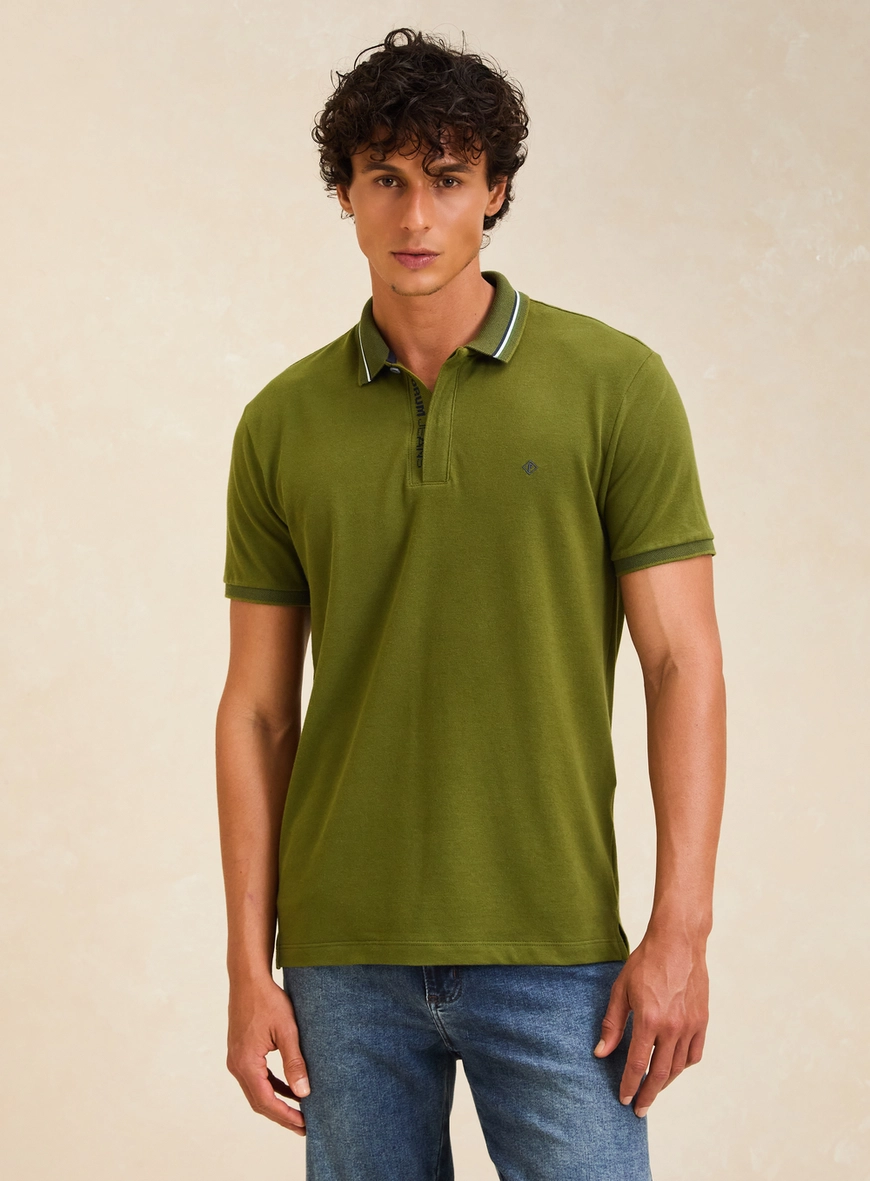 Polo Masculina Muscle Piquet Verde 3