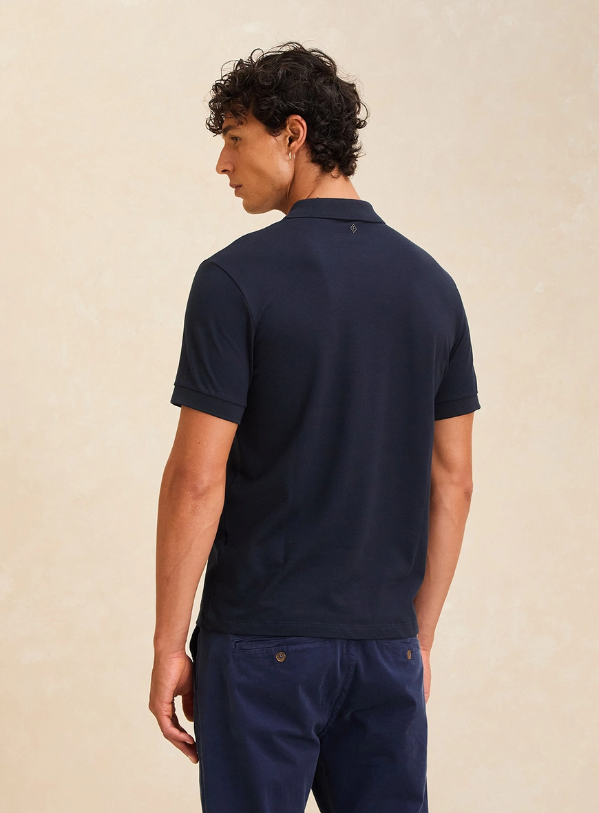 Polo Masculina Muscle Piquet Azul 2
