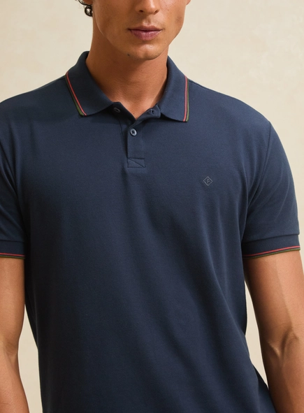 Polo Masculina Muscle Piquet Com Frisos