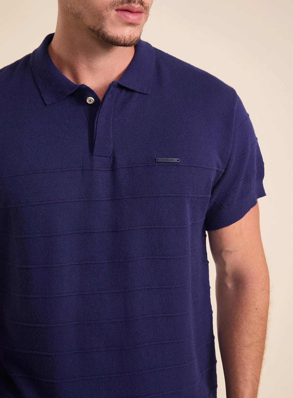 Polo Masculina Tricot Muscle Azul 3