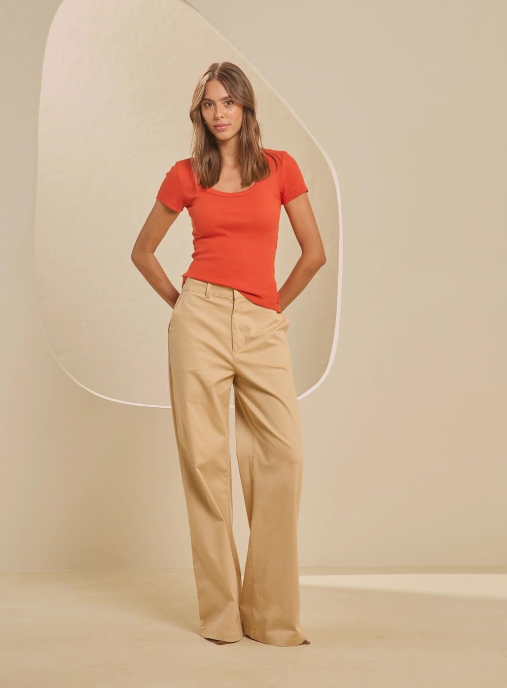 Camiseta Feminina Justa Laranja 1