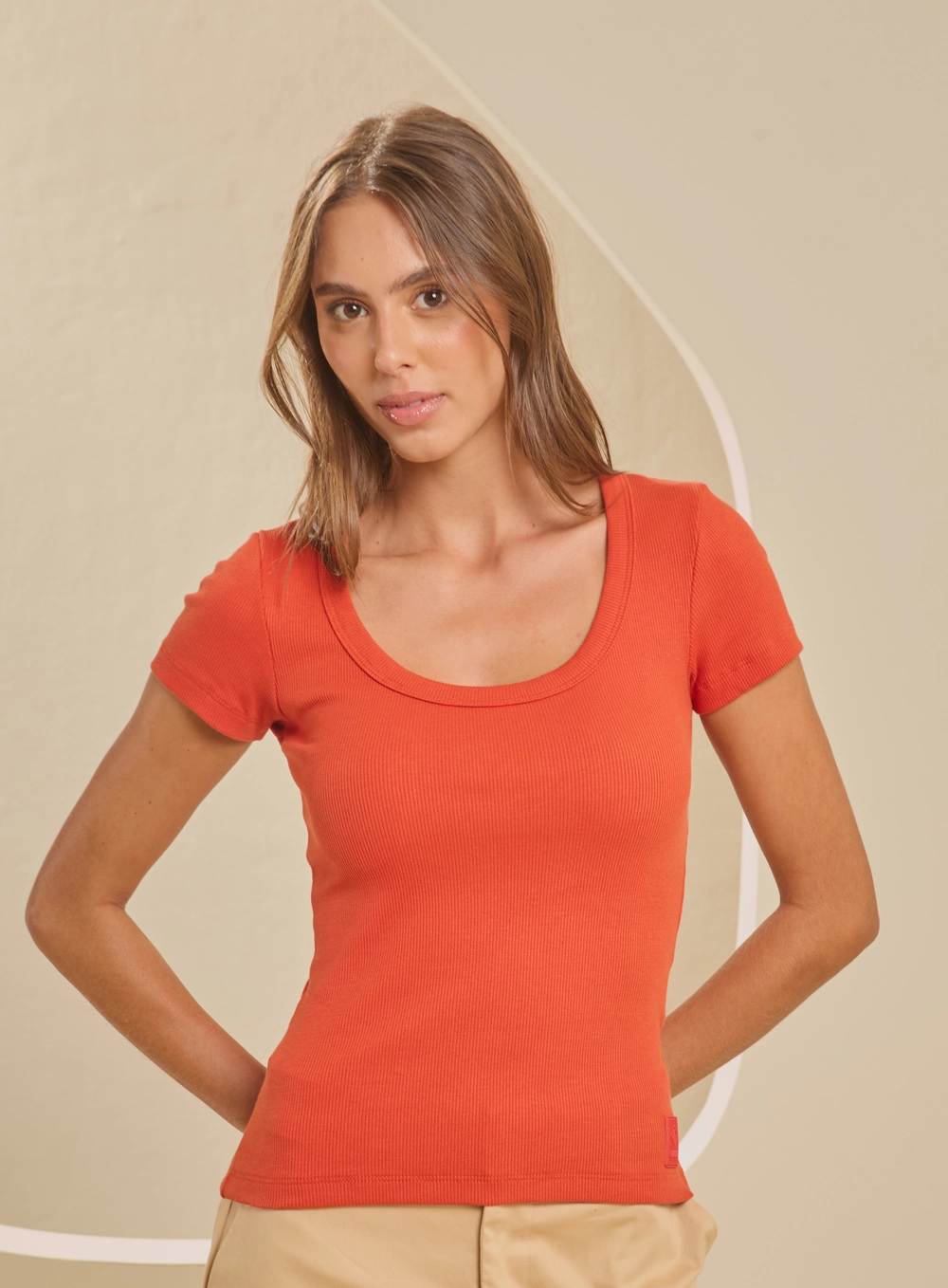 Camiseta Feminina Justa Laranja 3