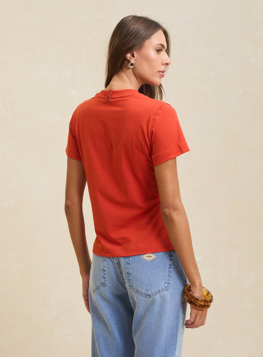 Camiseta Feminina Manga Curta - Fran Laranja 2