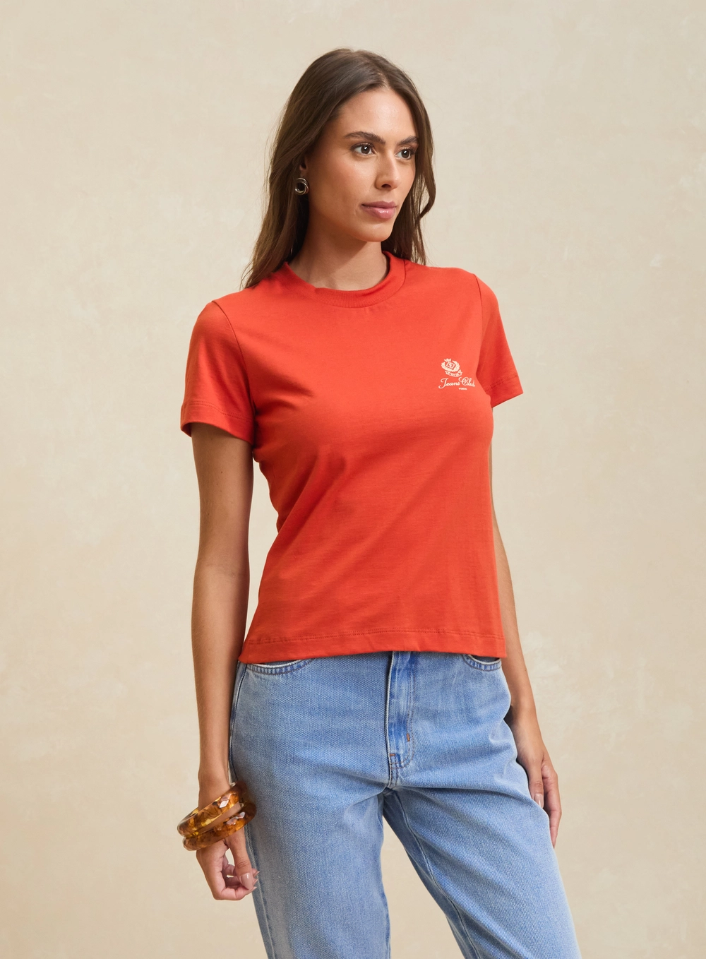 Camiseta Feminina Manga Curta - Fran Laranja 3