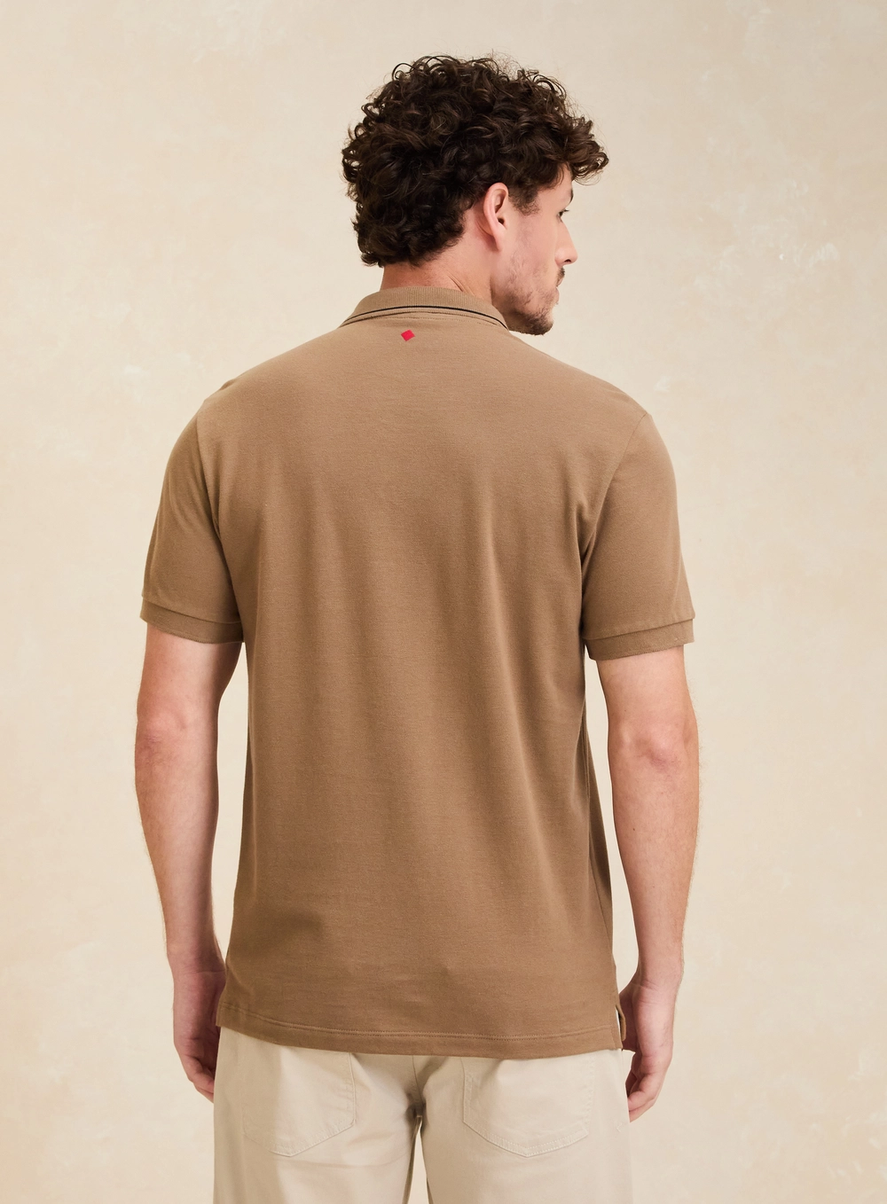 Polo Masculina Muscle Com Detalhe Marrom 2