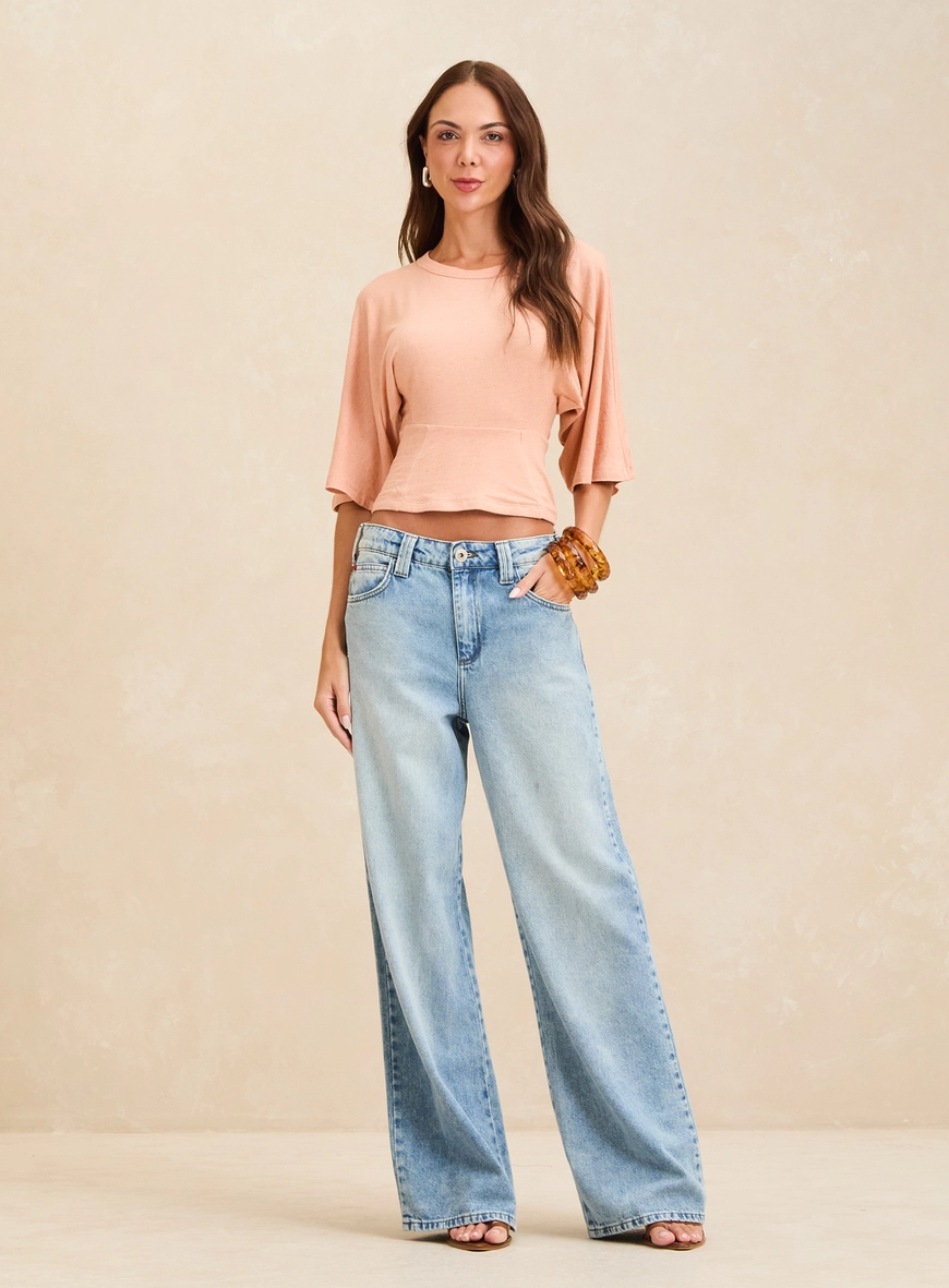 Camiseta Feminina Acinturada Laranja 1