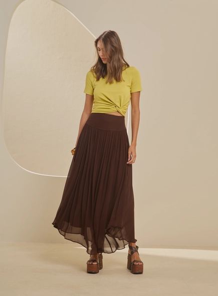 Camiseta Feminina Malha Texturizada Com Amarração