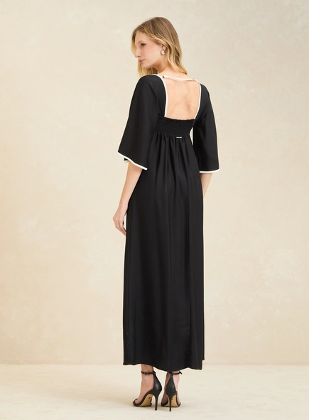 Vestido Midi Amplo Manga Ampla