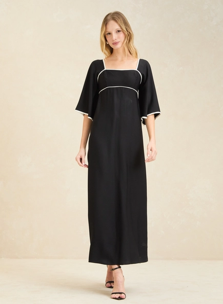 Vestido Midi Amplo Manga Ampla