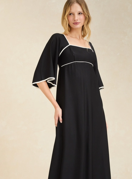 Vestido Midi Amplo Manga Ampla