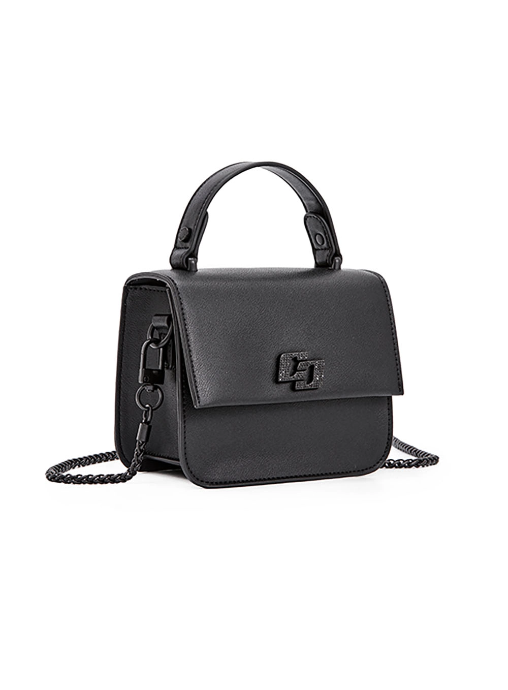 Bolsa Colcci Fem Cross Logo Strass preto / preto