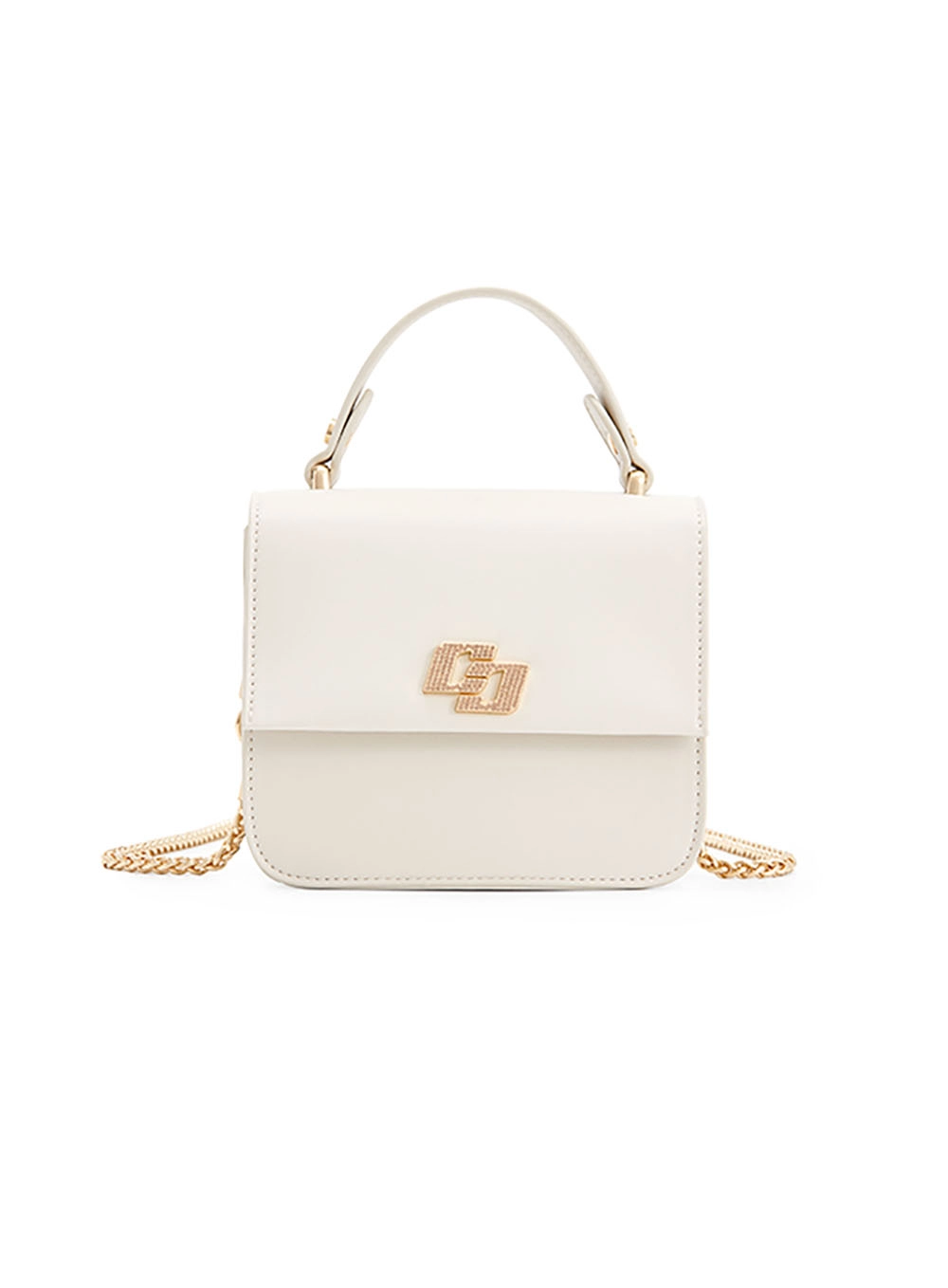 Bolsa Colcci Fem Cross Logo Strass Bege