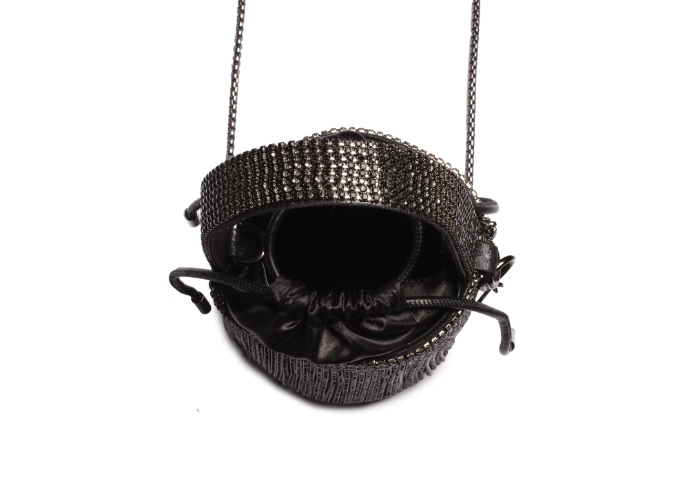 Bolsa Colcci Fem Bucket Franja Strass Preto