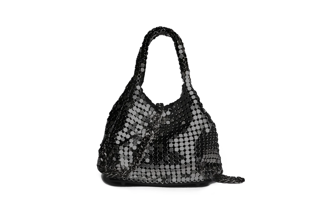 Bolsa Colcci Fem Bucket Malha Metal Preto
