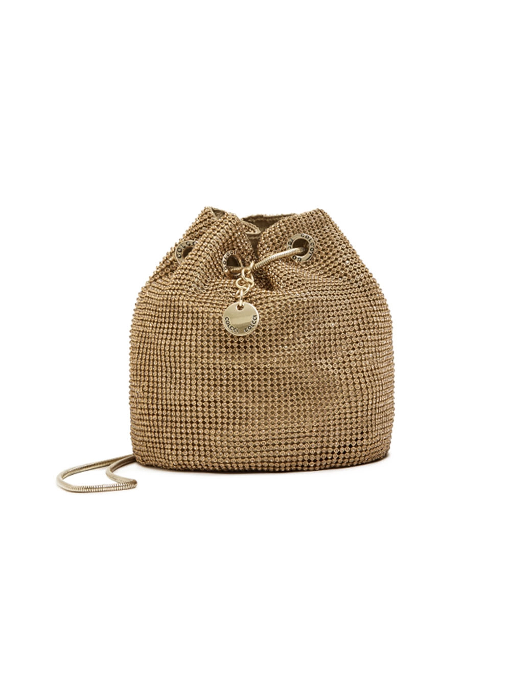 Bolsa Bucket Strass Dourado