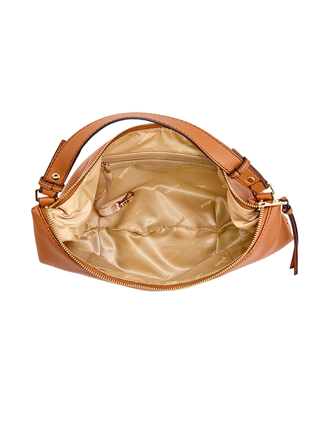 Bolsa Fem Colcci Meia Lua Textura Caramelo
